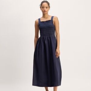 Everlane Gauze Smock Dress, Navy, sz S, LIKE NEW